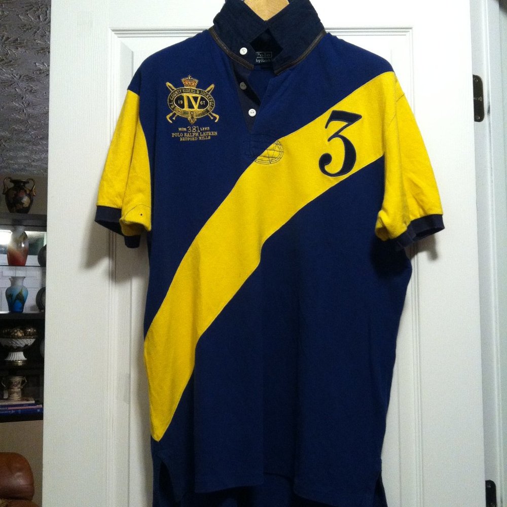 POLO RALPH LAUREN MENS MULTICOLOR 100%COTTON POLO SHIRT SIZE: L
